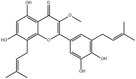 5,7,3',4'-Tetrahydroxy-
3-Methoxy-8,5'-diprenylflavone