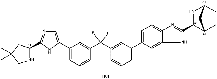 (6S)-6-[5-[7-[2-(1R,3S,4S)-2-Azabicyclo[2.2.1]hept-3-yl-1H-benzimidazol-6-yl]-9,9-difluoro-9H-fluoren-2-yl]-1H-imidazol-2-yl]-5-azaspiro[2.4]heptane hydrochloride (1:4)