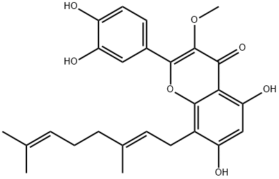 5,7,3',4'-Tetrahydroxy-
3-Methoxy-8-geranylflavone