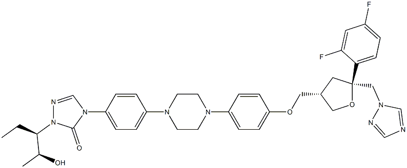 4-(4-(4-(4-(((3S,5S)-5-((1H-1,2,4-triazol-1-yl)methyl)-5-(2,4-difluorophenyl)tetrahydrofuran-3-yl)methoxy)phenyl)piperazin-1-yl)phenyl)-1-((2S,3R)-2-hydroxypentan-3-yl)-1H-1,2,4-triazol-5(4H)-one