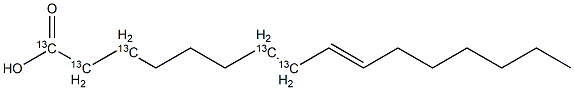 trans-9-Hexadecenoic acid-1,2,3,7,8-13C5