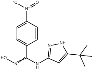 N-Hydroxy-N'-[5-(2-methyl-2-propanyl)-1H-pyrazol-3-yl]-4-nitroben zenecarboximidamide