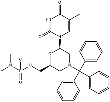 N,N-Dimethyl-phosphoramidochloridic acid [(2S,6R)-6-(3,4-dihydro-5-methyl-2,4-dioxo-1(2H)-pyrimidinyl)-4-(triphenylmethyl)-2-morpholinyl]methyl ester