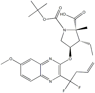 (2S,3S,4R)-1-tert-butyl 2-methyl 4-((3-(1,1-difluorobut-3-en-1-yl)-7-methoxyquinoxalin-2 -yl)oxy)-3-ethylpyrrolidine-1,2-dicarboxylat