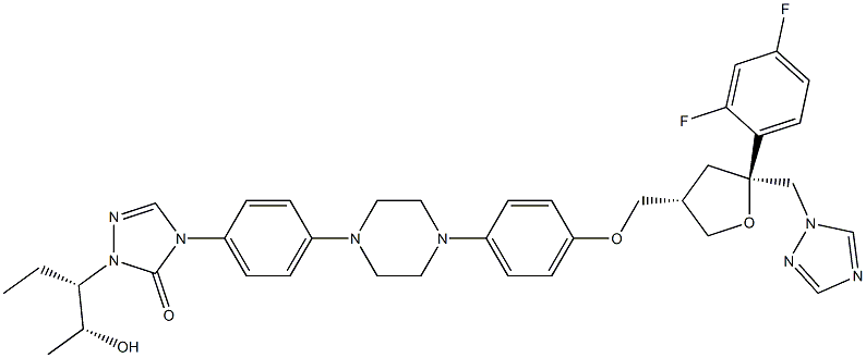 4-(4-(4-(4-(((3S,5S)-5-((1H-1,2,4-triazol-1-yl)methyl)-5-(2,4-difluorophenyl)tetrahydrofuran-3-yl)methoxy)phenyl)piperazin-1-yl)phenyl)-1-((2R,3S)-2-hydroxypentan-3-yl)-1H-1,2,4-triazol-5(4H)-one