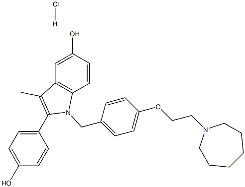 1H-Indol-5-ol, 1-[[4-[2-(hexahydro-1H-azepin-1-yl)ethoxy]phenyl]methyl]-2-(4-hydroxyphenyl)-3-methyl-, hydrochloride (1:1)