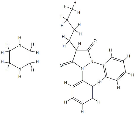 4-butyl-1,2-diphenylpyrazolidine-3,5-dione, compound with piperazine (1:1) 