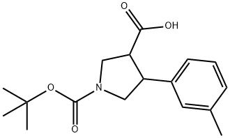 4-(3-methylphenyl)-1-[(2-methylpropan-2-yl)oxycarbonyl]pyrrolidine-3-carboxylic acid