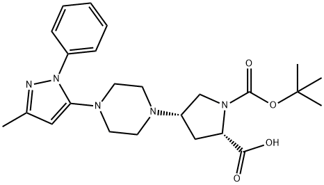 (2S,4S)-1-(tert-Butoxycarbonyl)-4-(4-(3-methyl-1-phenyl-1H-pyrazol-5-yl)piperazin-1-yl)pyrrolidine-2-carboxylic acid