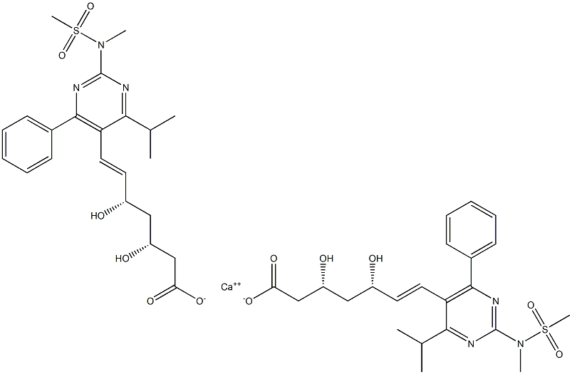 ((3R,5S,E)-3,5-dihydroxy-7-(4-isopropyl-2-(N-methylmethylsulfonamido)-6-phenylpyrimidin-5-yl)hept-6-enoate)calcium(II)