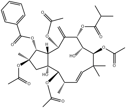 2,5,9,14-Tetraacetoxy-3-benzoyloxy-8,15-dihydroxy-7-isobutyroyloxyjatropha-6(17),11E-diene