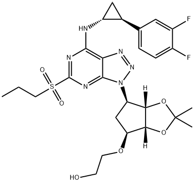 Ethanol, 2-[[(3aR,4S,6R,6aS)-6-[7-[[(1R,2S)-2-(3,4-difluorophenyl)cyclopropyl]amino]-5-(propylsulfonyl)-3H-1,2,3-triazolo[4,5-d]pyrimidin-3-yl]tetrahydro-2,2-dimethyl-4H-cyclopenta-1,3-dioxol-4-yl]oxy]-