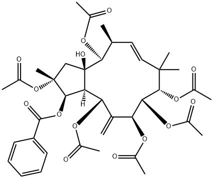 2,5,7,8,9,14-Hexaacetoxy-3-benzoyloxy-15-hydroxyjatropha-6(17),11E-diene