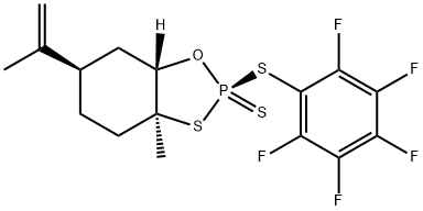 1,3,2-Benzoxathiaphosphole, hexahydro-3a-methyl-6-(1-methylethenyl)-2-[(2,3,4,5,6-pentafluorophenyl)thio]-, 2-sulfide, (2S,3aS,6R,7aS)-