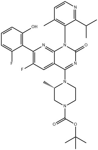 4-[(S)-4-Boc-2-methyl-1-piperazinyl]-6-fluoro-7-(2-fluoro-6-hydroxyphenyl)-1-(2-isopropyl-4-methyl-3-pyridyl)pyrido[2,3-d]pyrimidin-2(1H)-one