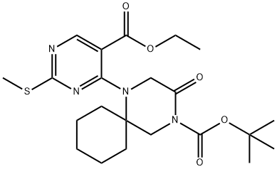1,4-Diazaspiro[5.5]undecane-4-carboxylic acid, 1-[5-(ethoxycarbonyl)-2-(methylthio)-4-pyrimidinyl]-3-oxo-, 1,1-dimethylethyl ester