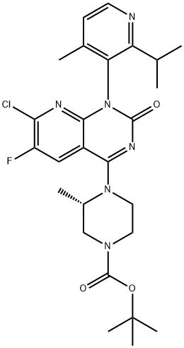 tert-butyl (S)-4-(7-chloro-6-fluoro-1-(2-isopropyl-4-methylpyridin-3-yl)-2-oxo-1,2-dihydropyrido[2,3-d]pyrimidin-4-yl)-3-methylpiperazine-1-carboxylate