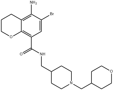 5-amino-6-bromo-N-{[1-(tetrahydro-2H-pyran-4-ylmethyl)-4-piperidinyl]methyl}-3,3-dihydro-2H-chromene-8-carboxamide