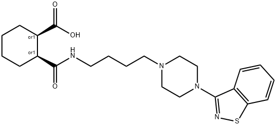 Cyclohexanecarboxylic acid, 2-[[[4-[4-(1,2-benzisothiazol-3-yl)-1-piperazinyl]butyl]amino]carbonyl]-, (1R,2S)-rel-