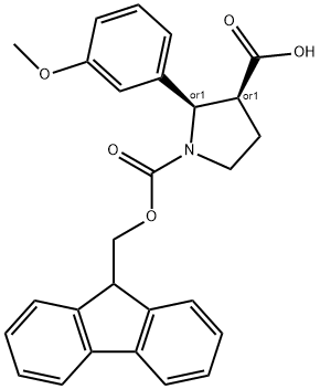 rac-(2R,3S)-1-{[(9H-fluoren-9-yl)methoxy]carbonyl}-2-(3-methoxyphenyl)pyrrolidine-3-carboxylic acid, cis