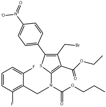 3-Thiophenecarboxylic acid, 4-(bromomethyl)-2-[[(2,6-difluorophenyl)methyl](propoxycarbonyl)amino]-5-(4-nitrophenyl)-, ethyl ester