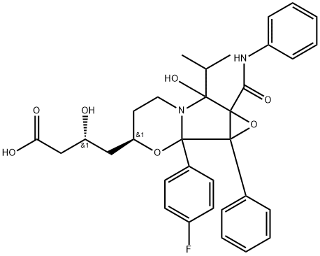3H-Oxireno[3,4]pyrrolo[2,1-b][1,3]oxazine-3-butanoic acid, 1b-(4-fluorophenyl)hexahydro-β,7-dihydroxy-7-(1-methylethyl)-1a-phenyl-7a-[(phenylamino)carbonyl]-, (βR,3R)-