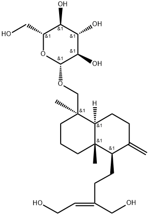 ent-Labda-8(17),13Z-diene-
15,16,19-triol 19-O-glucoside