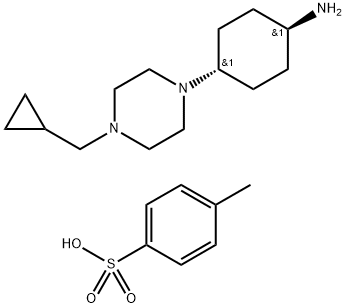 Cyclohexanamine, 4-[4-(cyclopropylmethyl)-1-piperazinyl]-, trans-, 4-methylbenzenesulfonate (1:3)