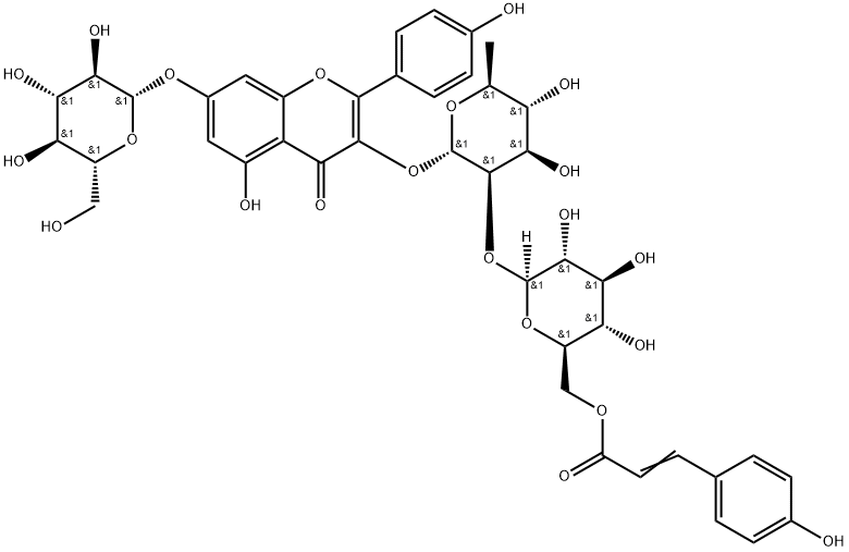 4H-1-Benzopyran-4-one, 3-[[6-deoxy-2-O-[6-O-[3-(4-hydroxyphenyl)-1-oxo-2-propen-1-yl]-β-D-glucopyranosyl]-α-L-mannopyranosyl]oxy]-7-(β-D-glucopyranosyloxy)-5-hydroxy-2-(4-hydroxyphenyl)-