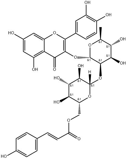 Quercetin 3-O-β-D-(6''-p-coumaroyl)glucopyranosyl(1-2)-α-L-rhamnopyranoside