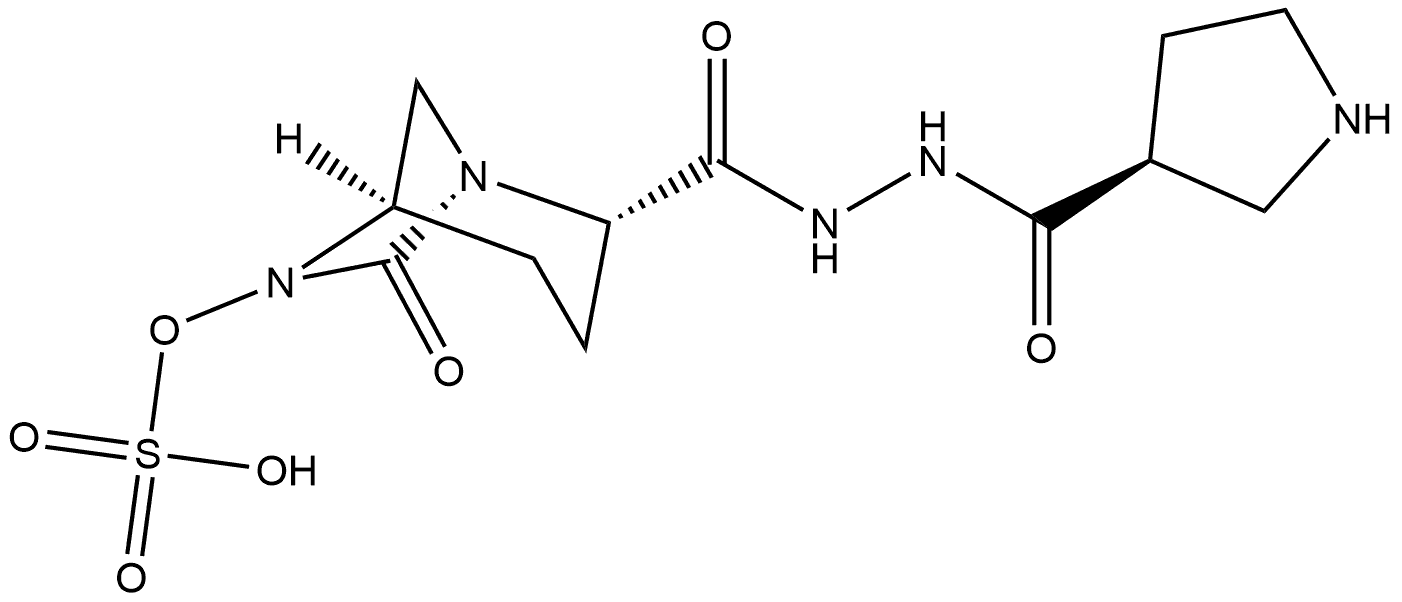 1,6-Diazabicyclo[3.2.1]octane-2-carboxylic acid, 7-oxo-6-(sulfooxy)-, 2-[2-[(3S)-3-pyrrolidinylcarbonyl]hydrazide], (1R,2S,5R)-