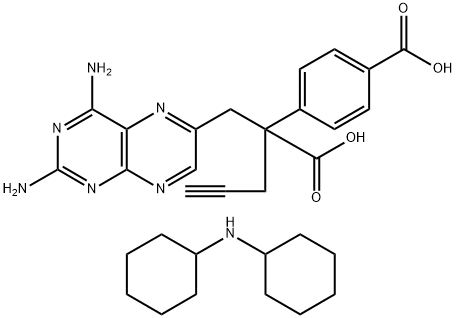 6-Pteridinepropanoic acid, 2,4-diamino-α-(4-carboxyphenyl)-α-2-propyn-1-yl- (N-cyclohexylcyclohexanamine)
