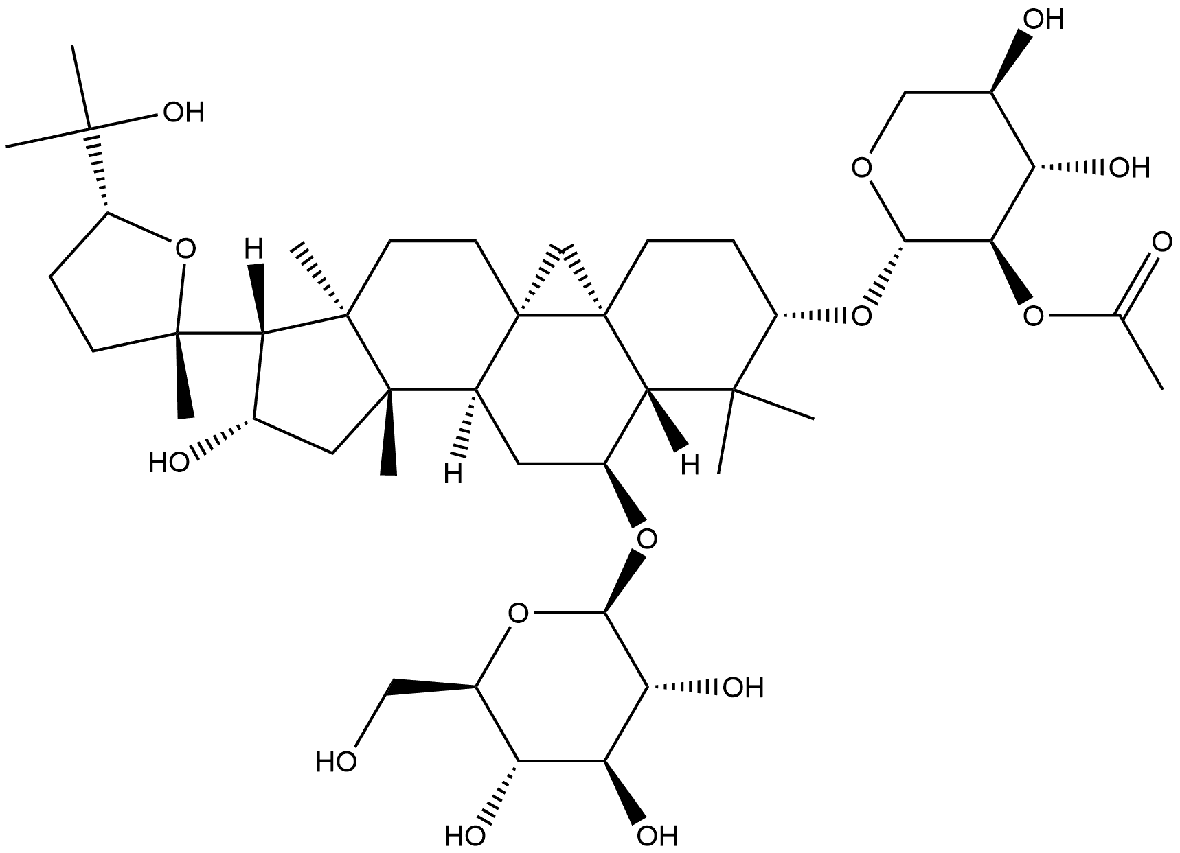 β-D-Glucopyranoside, (3β,6α,16β,24R)-3-[(2-O-acetyl-β-D-xylopyranosyl)oxy]-20,24-epoxy-16,25-dihydroxy-9,19-cyclolanostan-6-yl (9CI)
