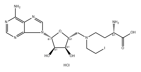 (S)-2-amino-4-((((2R,3S,4R,5R)-5-(6-amino-9H-purin-9-yl)-3,4-dihydroxytetrahydrofuran-2-yl)methyl)(2-iodoethyl)amino)butanoic acid dihydrochloride