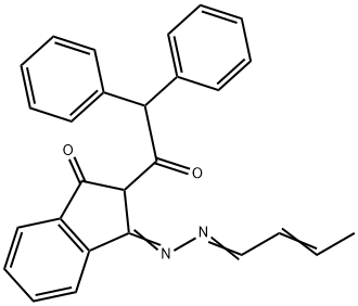 2-Diphenylacetyl-indan-1,3-dione-1-(2-butenylidene)hydrazone,  3-(2-Butenylidene-hydrazono)-2-diphenylacetyl-indan-1-one