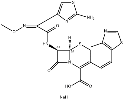 sodium (6R,7R)-7-[[(2Z)-2-(2-amino-1,3-thiazol-4-yl)-2-methoxyimino-acetyl]amino]-3-[(E)-2-(4-methyl-1,3-thiazol-5-yl)ethenyl]-8-oxo-5-thia-1-azabicyclo[4.2.0]oct-2-ene-2-carboxylic acid