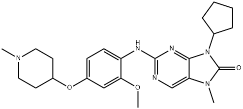 9-Cyclopentyl-2-[[2-methoxy-4-[(1-methylpiperidin-4-yl)oxy]-phenyl]amino]-7-methyl-7,9-dihydro-8H-purin-8-one