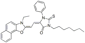 5-[(3-ethylnaphth[2,1-d]oxazol-2(3H)-ylidene)ethylidene]-3-heptyl-1-phenyl-2-thioxoimidazolidin-4-one 