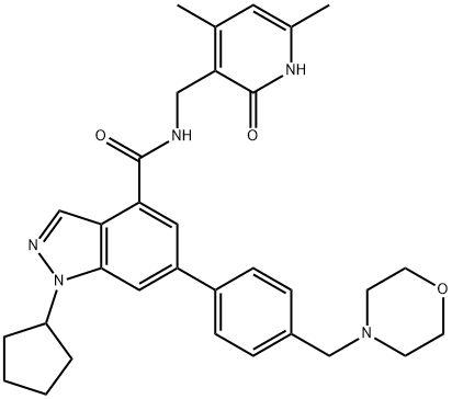 1-Cyclopentyl-N-((4,6-diMethyl-2-oxo-1,2-dihydropyridin-3-yl)Methyl)-6-(4-(MorpholinoMethyl)phenyl)-1H-indazole-4-carboxaMide