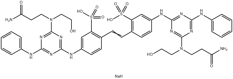 disodium 4,4'-bis[[4-anilino-6-[(2-carbamoylethyl)(2-hydroxyethyl)amino]-1,3,5,-triazin-2-yl]amino]stilbene-2,2'-disulphonate