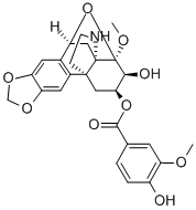 8β,10β-Epoxy-8-methoxy-2,3-[methylenebis(oxy)]hasubanan-6β,7β-diol 6-(4-hydroxy-3-methoxybenzoate)