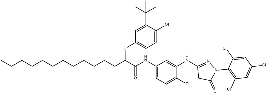 2-(3-tert-Butyl-4-hydroxyphenoxy)-N-(4-chloro-3-((4,5-dihydro-5-oxo-1-(2,4,6-trichlorophenyl)-1H-pyrazol-3-yl)amino)phenyl)myristamide