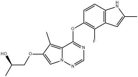 1-[[4-[(4-Fluoro-2-methyl-1H-indol-5-yl)oxy]-5-methylpyrrolo[2,1-f][1,2,4]triazin-6-yl]oxy]-2-propanol