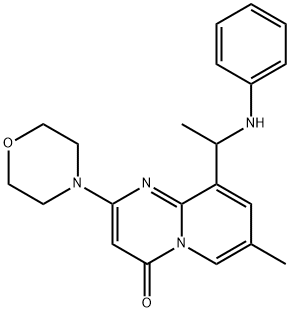 4H-PYRIDO[1,2-A]PYRIMIDIN-4-ONE, 7-METHYL-2-(4-MORPHOLINYL)-9-[1-(PHENYLAMINO)ETHYL]-