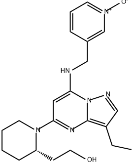 (2S)-1-[3-Ethyl-7-[[(1-oxido-3-pyridinyl)methyl]amino]pyrazolo[1,5-a]pyrimidin-5-yl]-2-piperidineethanol