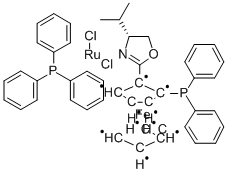 (+)-Dichloro[(4R)-4-(i-propyl)-2-{(R)-2-(diphenylphosphino)ferrocenyl}oxazoline](triphenylphosphine)rutheniuM(II)