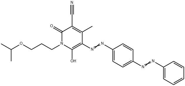 3-Pyridinecarbonitrile, 1,2-dihydro-6-hydroxy-4-methyl-1-3-(1-methylethoxy)propyl-2-oxo-5-4-(phenylazo)phenylazo-