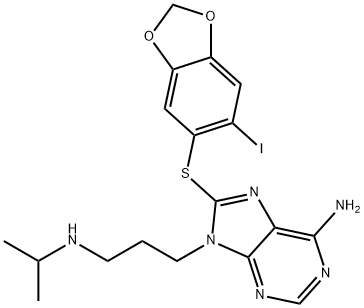 6-Amino-8-[(6-iodo-1,3-benzodioxol-5-yl)thio]-N-(1-methylethyl)-9H-purine-9-propanamine