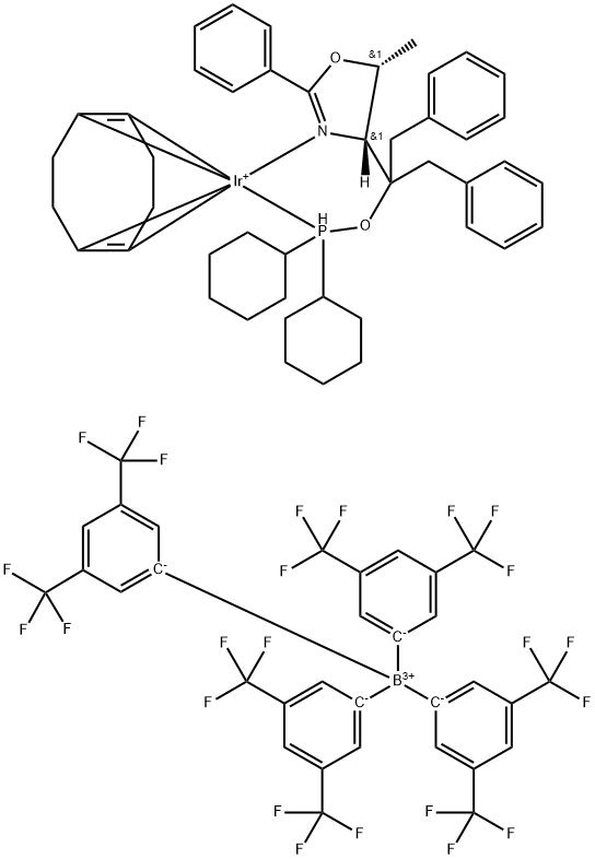 ((4R,5R)-(+)-O-[1-Benzyl-1-(5-methyl-2-phenyl-4,5-dihydrooxazol-4-yl)-2-phenylethyl](dicyclohexylphosphinite)(1,5-COD)iridium(I)tetrakis(3,5-bis(trifluoromethyl)phenylborate,min.97%