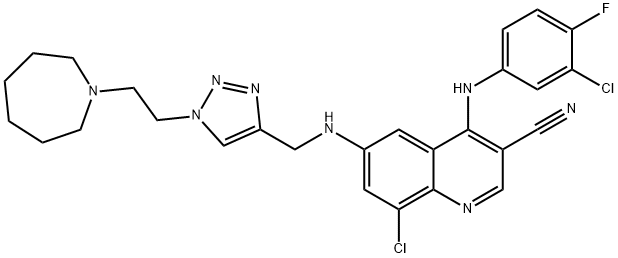 8-Chloro-4-[(3-chloro-4-fluorophenyl)amino]-6-[[[1-[2-(hexahydro-1H-azepin-1-yl)ethyl]-1H-1,2,3-triazol-4-yl]methyl]amino]-3-Quinolinecarbonitrile